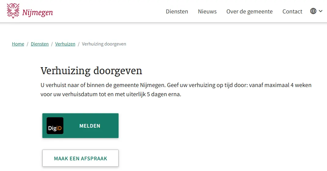 gemeente nijmegen verhuizing doorgeven